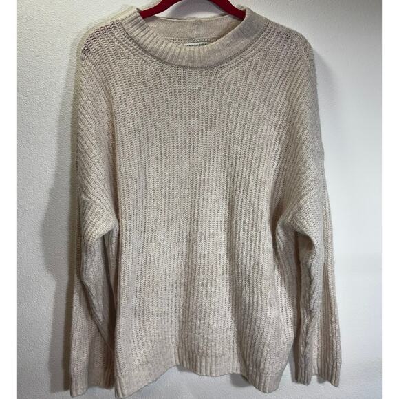 American Eagle Women’s Sweater Size S Beige Neutral Knit Pullover Oversized Cozy - Picture 1 of 6
